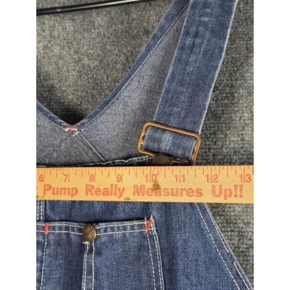 Vintage Big Mac Square Bak Overalls Men Sz XL Blue Denim Farmer Casual Workwear - Picture 10 of 12